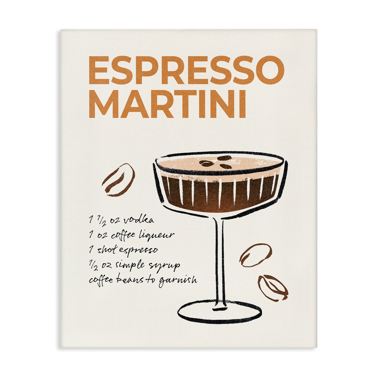 Stupell Industries Espresso Martini Recipe Canvas Wall Art Design by Victoria Barnes